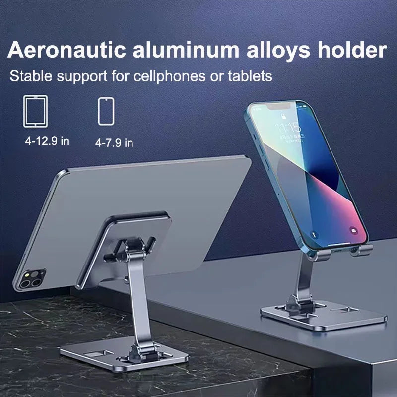 Universal Aluminum Alloy Portable Tablet Holder For iPad Adjustable Flexible Folding Lazy Desktop Live Mobile Phone Stand Mount